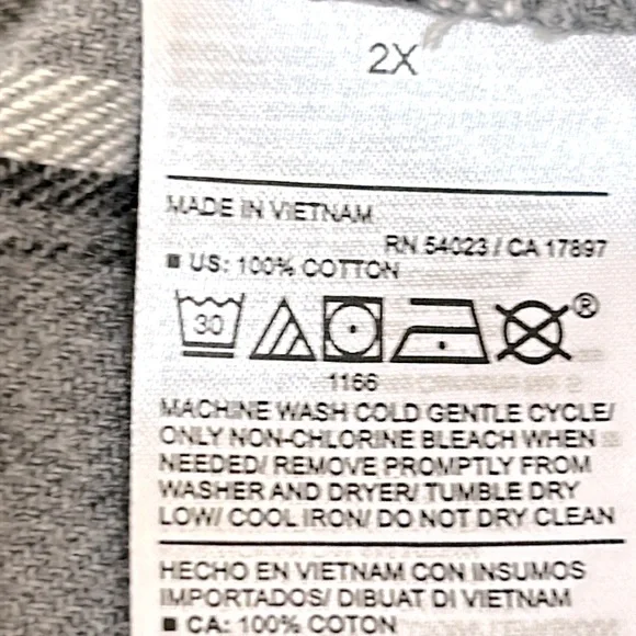 OLD NAVY The Boyfriend Shirt gray flannel pocket button down size 2X 100% cotton - Picture 5 of 5